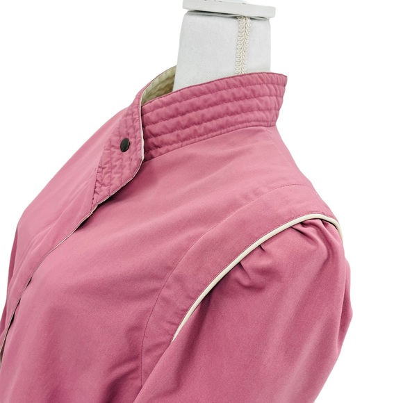 Vintage 80s Womens Bomber Jacket Coat Pink Windbreaker Size L - Picture 3 of 10